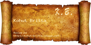 Kohut Britta névjegykártya